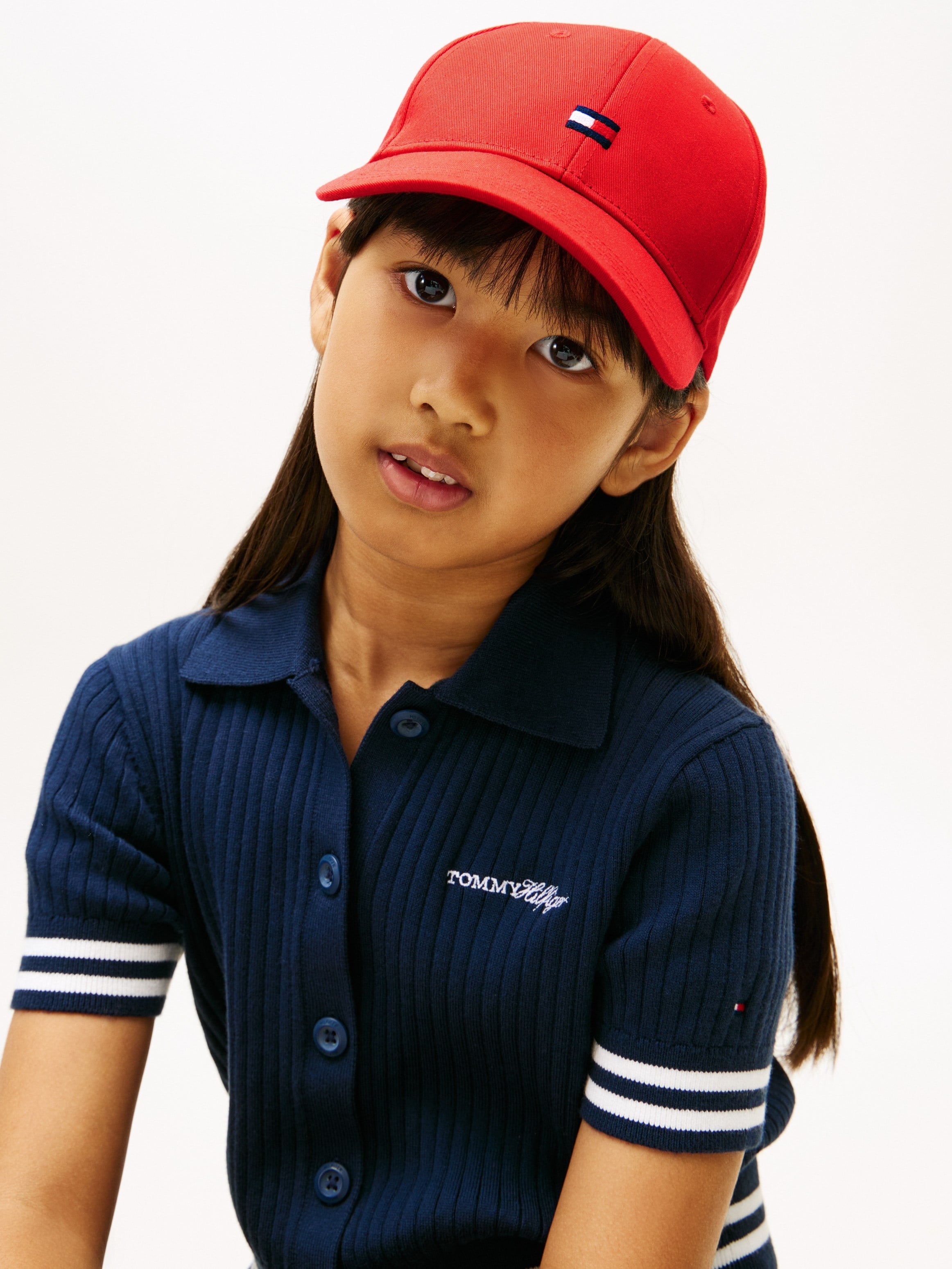 Tommy HilfigerŞapka %100 Pamuklu Klasik Logo Tasarımlı Ayarlanabilir Kep KIRMIZI