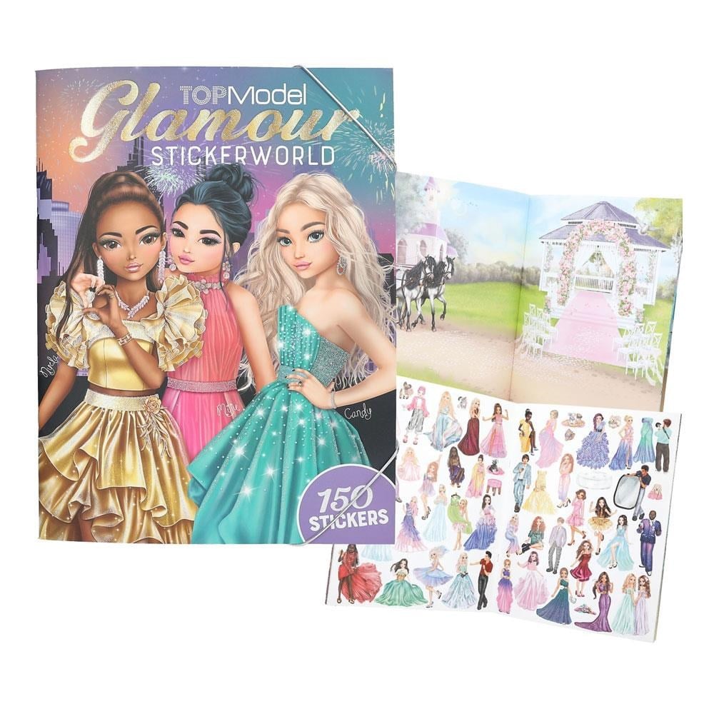 Top Model Glamour Stickerworld Çıkartma Kitabı - 150 Stickerlı Moda Tasarım Defteri MİX