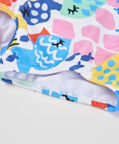 Tuc Tuc Kız Çocuk Balık Baskı Mayo 2-8 Yaş MİX