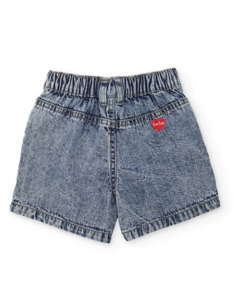 Tuc Tuc Kız Çocuk Figür Nakışlı Mavi Denim Şort Etek 2-8 Yaş MAVİ