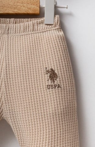 U.s Polo Assn Erkek Bebek Uzun Kollu  Cep Detaylı 2'Li Takım 3-36 Ay BEJ