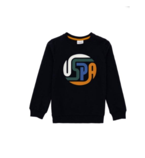 U.s Polo Assn Erkek Çocuk Uzun Kollu Renkli Uspa  Baskı Detaylı  Sweatshirt 3-14 Yaş LACİVERT