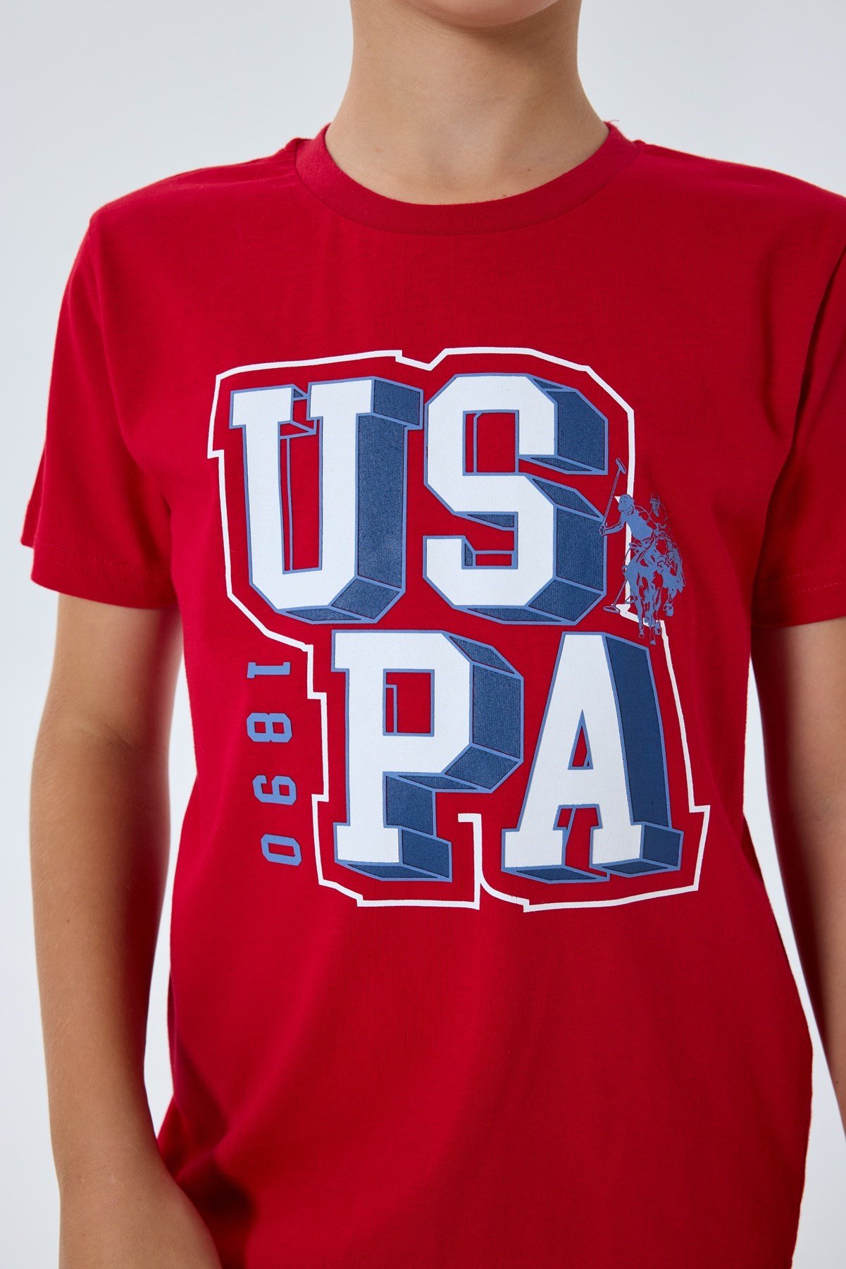 U.s Polo Assn Erkek Çocuk Uspa Yazı Detaylı Kısa Kollu Pijama Takımı 9-15 Yaş KIRMIZI