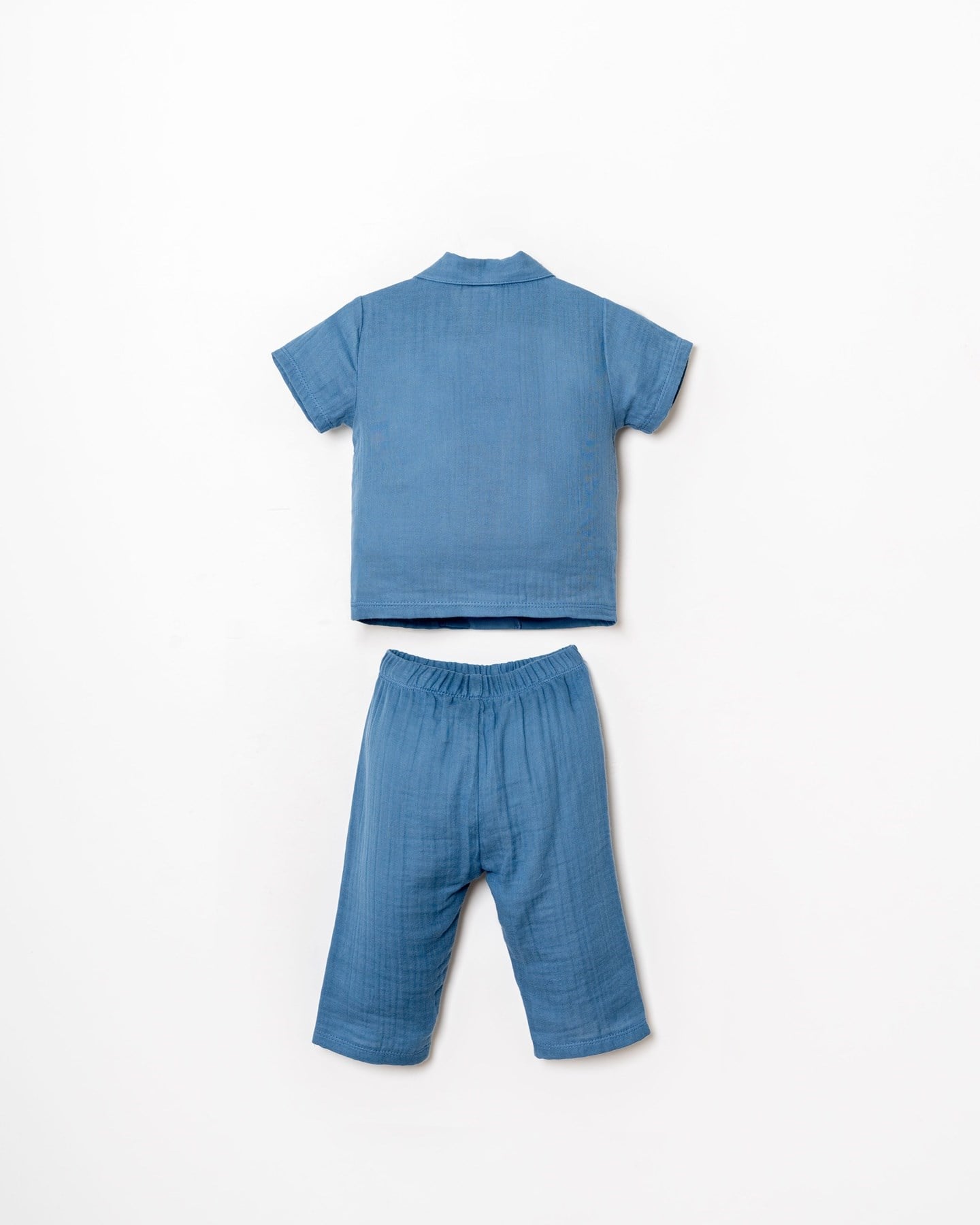 U.s Polo Assn Erkek Bebek Kısa Kollu Arma Detaylı  Pijama Takımı 1-3 Yaş İNDİGO