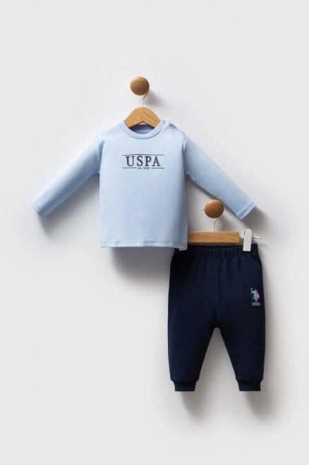 U.s Polo Assn Erkek Bebek Kapüşonlu Önden Çıtçıtlı 3 'Lü Takım 6-36 Ay LACİVERT