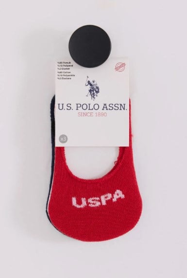 U.s Polo Erkek Bebek Pamuklu Yazı Detaylı Babet Çorap 1-3 Yaş BEYAZ - LACİVERT