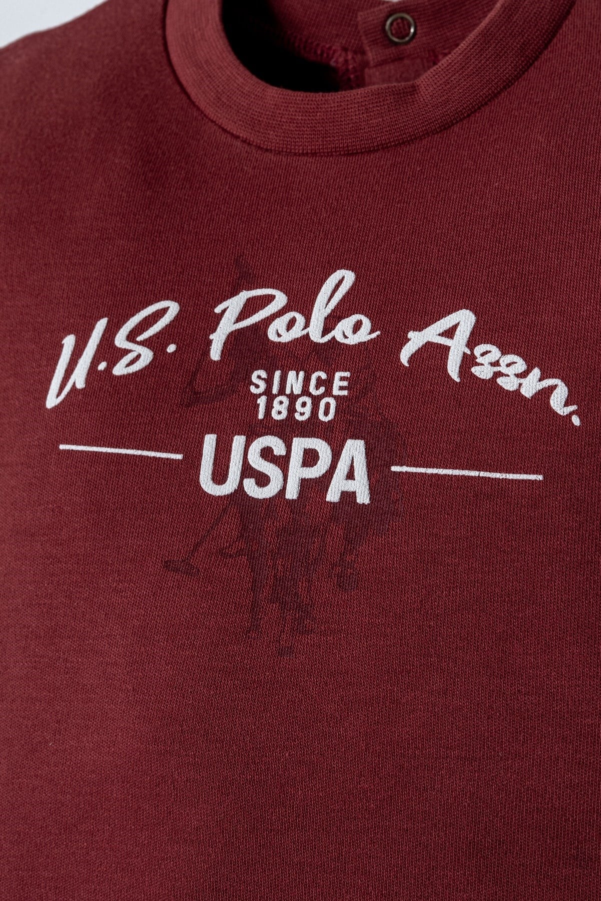 U.S Polo Assn Erkek Bebek Kısa Kollu Yazı Baskılı Takım 1-3 Yaş BORDO