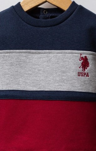 U.s Polo Erkek Bebek Uzun Kollu Üst Ve Lastikli Pantolon 2'li Takım 6-36 Ay LACİVERT
