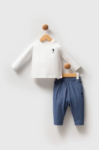 U.s Polo Assn Erkek Bebek Cepli Ceket Tasarımı 3 'Lü Takım 6-36 Ay MAVİ