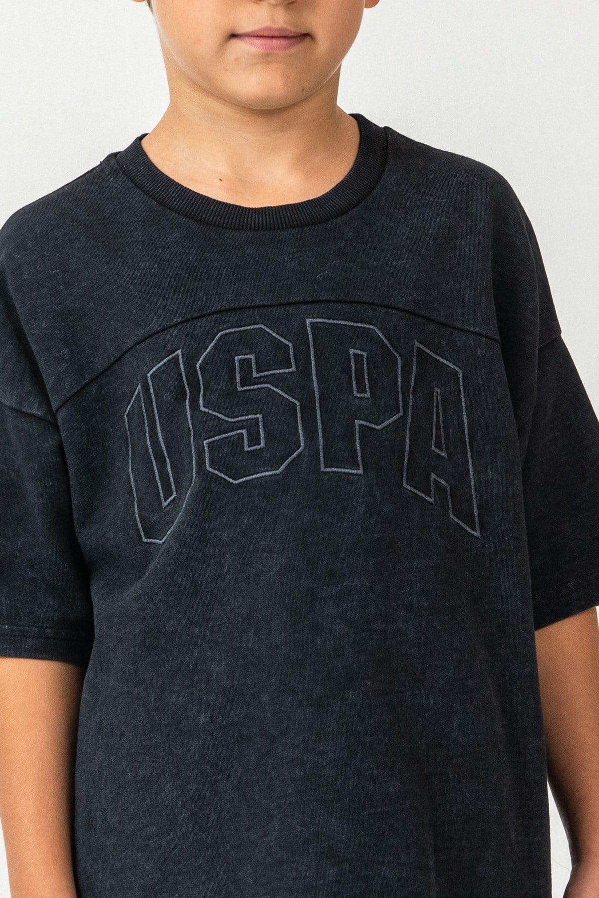 U.s Polo Assn Erkek Çocuk Bisiklet Yaka Paça Lastikli Bermuda Takım 4-8 Yaş SİYAH