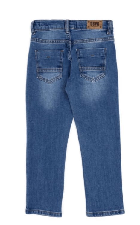 U.s Polo Assn Erkek Çocuk Cepli  Boru Paça Denim Pantolon 3-14 Yaş MAVİ