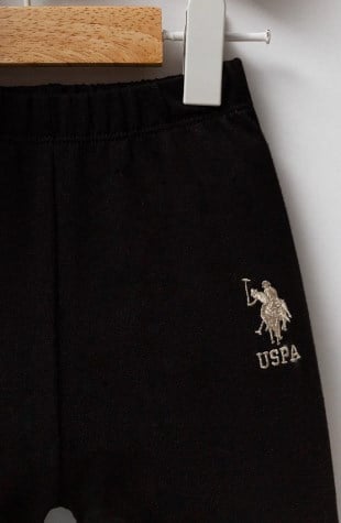 U.s Polo Assn Erkek Bebek Düğmeli Yaka Lastikli Alt 2'Li Takım 1-3 Yaş BEJ