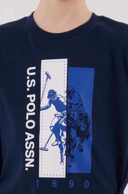 U.s Polo Assn Erkek Çocuk Uzun Kollu Şerit Detaylı Pijama Takımı 4-8 Yaş LACİVERT