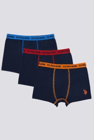 U.S POLO ERKEK ÇOCUK BOXER 3 LÜ TAKIM US1370