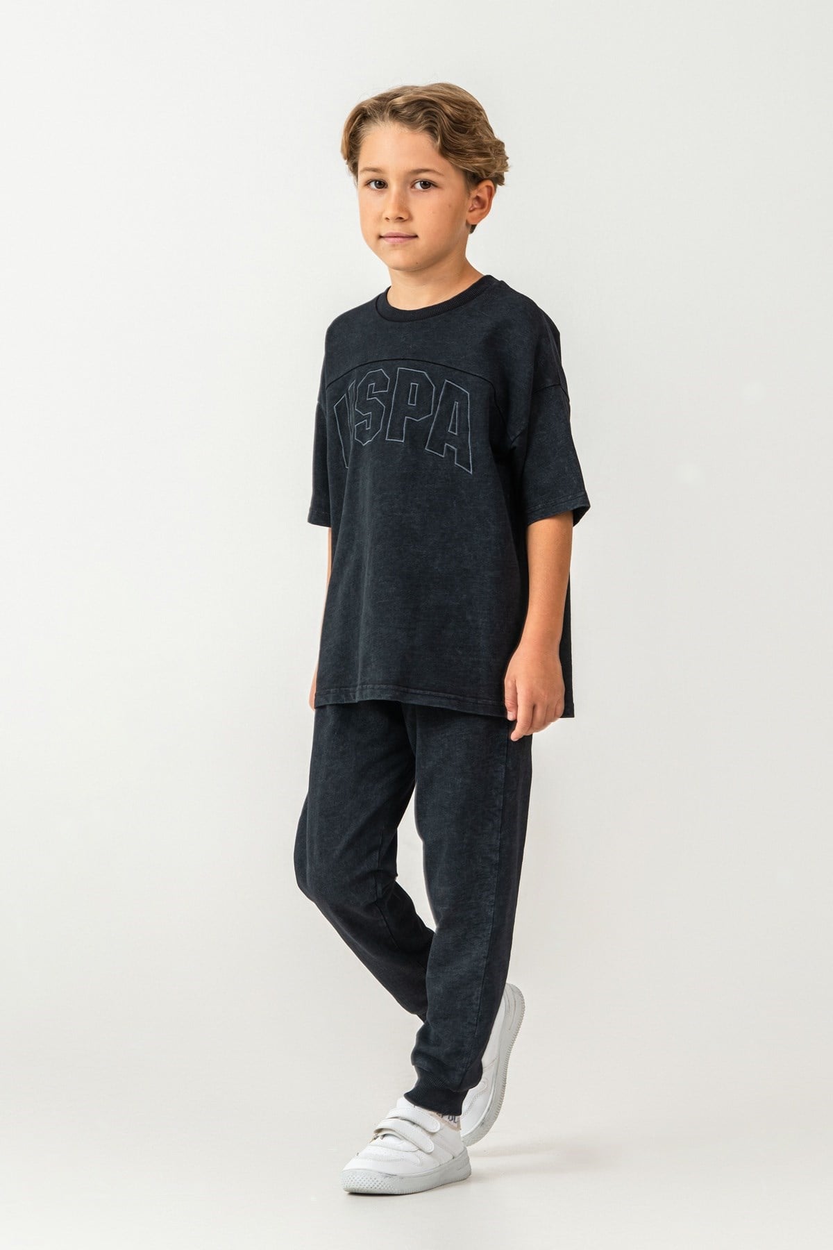 U.s Polo Assn Erkek Çocuk Bisiklet Yaka Paça Lastikli Bermuda Takım 4-8 Yaş SİYAH