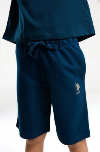 U.s Polo Assn Erkek Çocuk Kolları Çizgi Detaylı  Kısa Kollu Takım 9-15  Yaş LACİVERT