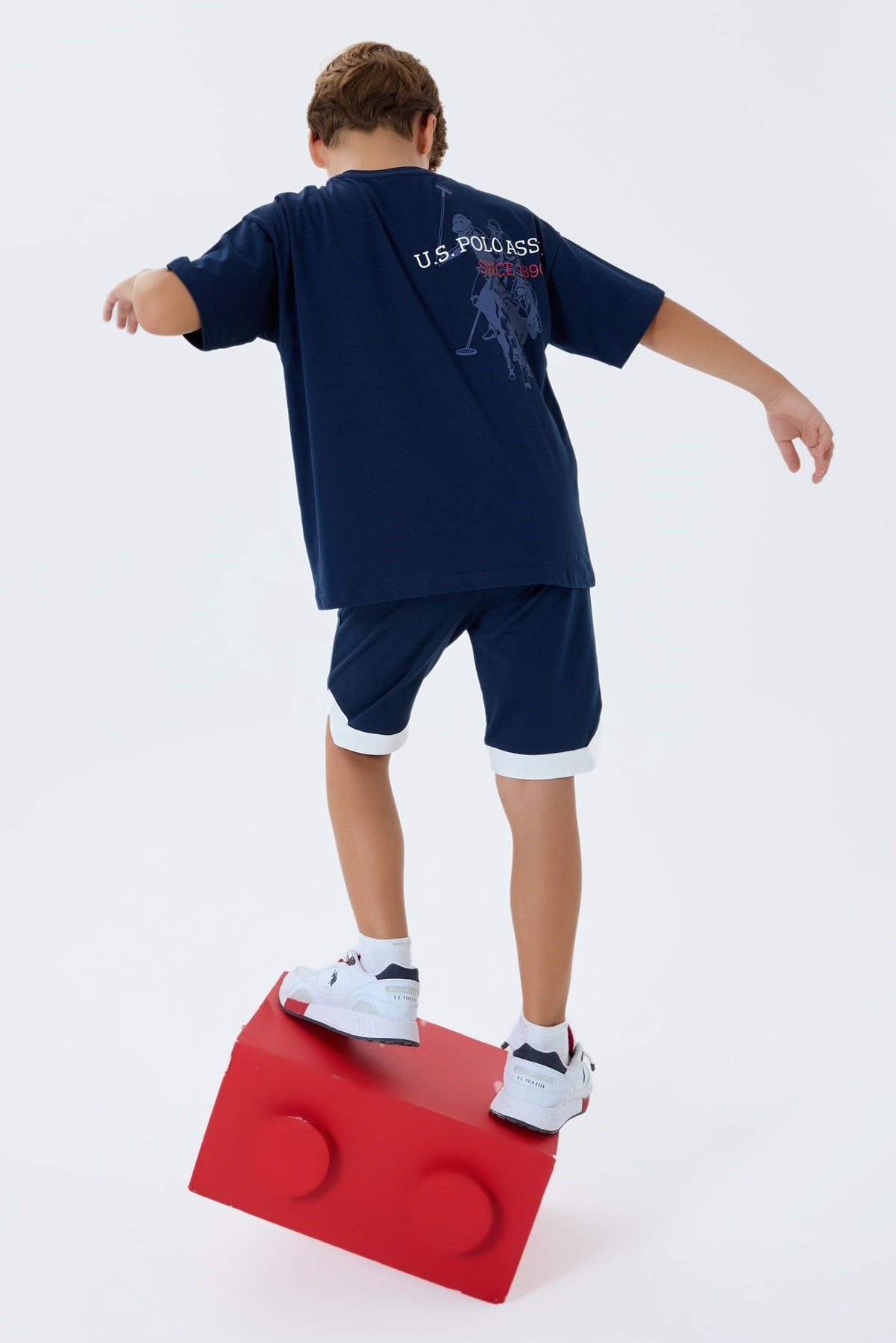 U.s Polo Assn Erkek Çocuk Kısa Kollu Logo Detaylı Bermuda Takım 4-8 Yaş LACİVERT