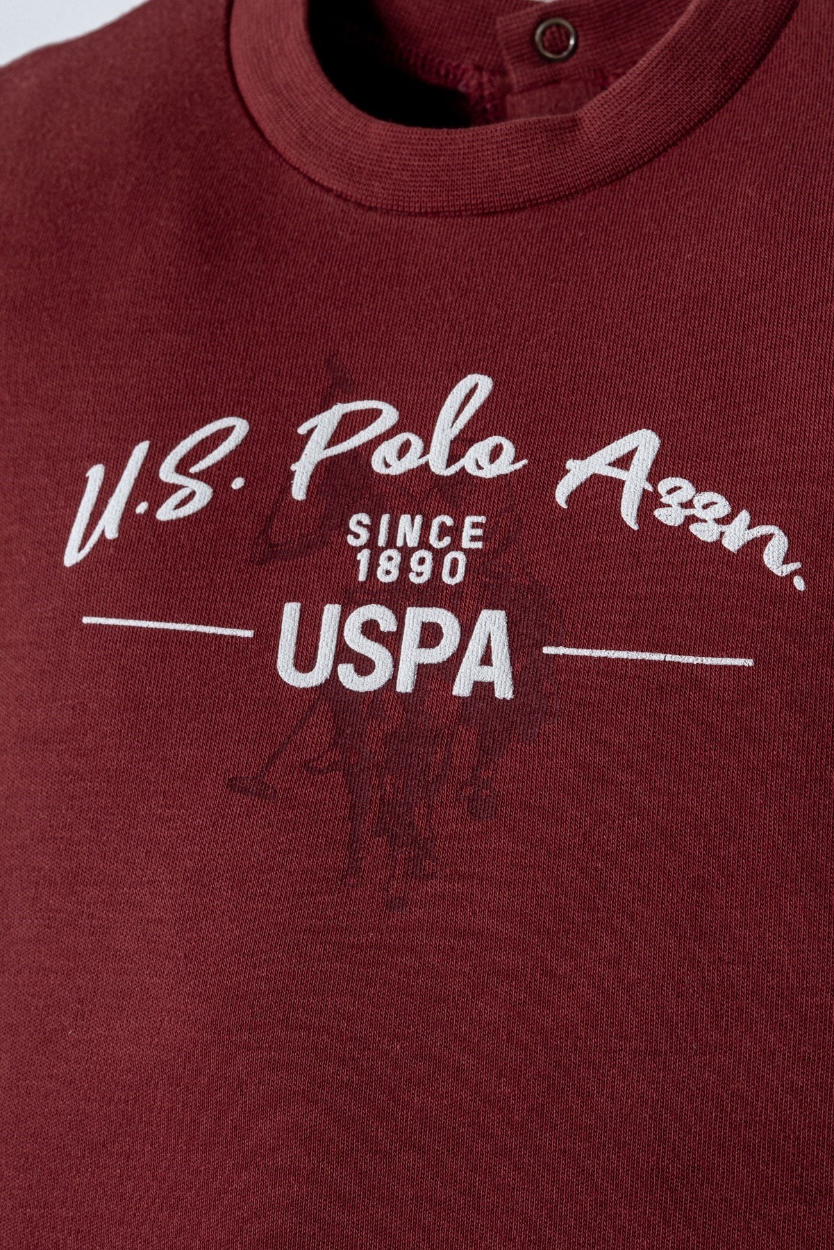 U.S Polo Assn Erkek Bebek Kısa Kollu Yazı Baskılı Takım 1-3 Yaş BORDO