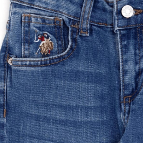 U.s Polo Assn Erkek Çocuk Cepli  Boru Paça Denim Pantolon 3-14 Yaş MAVİ