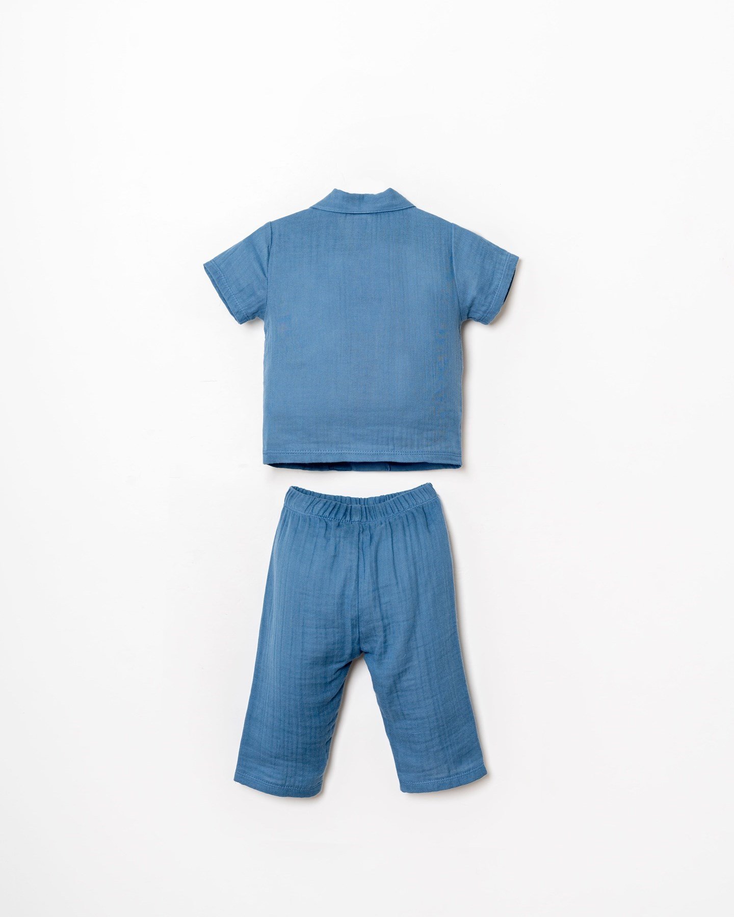 U.s Polo Assn Erkek Bebek Kısa Kollu Arma Detaylı  Pijama Takımı 1-3 Yaş İNDİGO