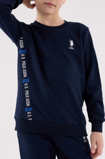 U.s Polo Assn Erkek Çocuk Uzun Kollu Bisiklet Yakalı Ve Beli Lastikli Eşofman Takımı4-8 Yaş LACİVERT
