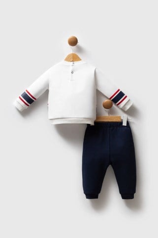 U.s Polo Assn Erkek Bebek  Uzun Kollu Üst Tasarım 2'Li Takım 6-36 Ay BEYAZ