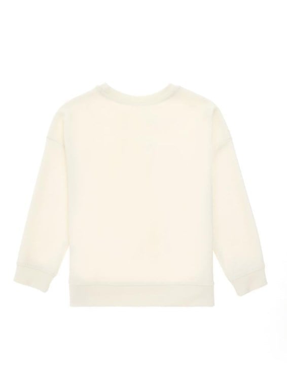 U.s Polo Assn Kız Çocuk Bisiklet Yaka Yazı  Baskı Detaylı Sweatshirt 3-14 Yaş EKRU