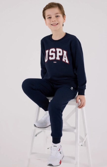 U.s Polo Assn Erkek Çocuk Uzun Kollu Uspa Yazı Baskılı Eşofman Takımı 9-15 Yaş LACİVERT
