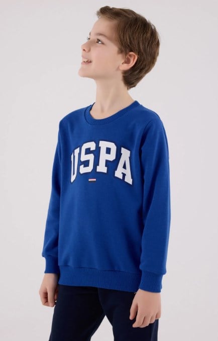 U.s Polo Assn Erkek Çocuk Uzun Kollu Uspa Yazı Baskılı Eşofman Takımı 9-15 Yaş COBALT