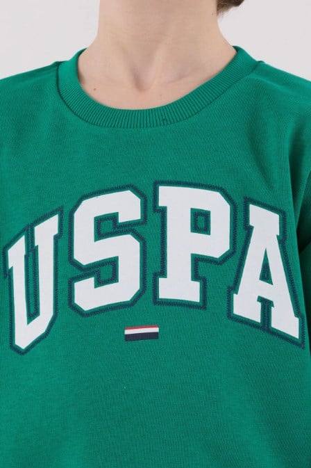 U.s Polo Assn Erkek Çocuk  Bisiklet Yaka Uzun Kollu Lastikli Bel Eşofman 4-8 Yaş ORMAN YEŞİLİ