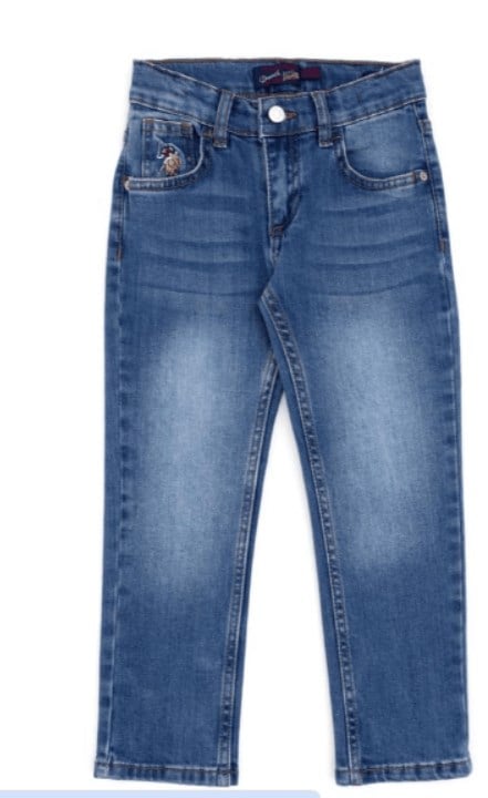 U.s Polo Assn Erkek Çocuk Cepli  Boru Paça Denim Pantolon 3-14 Yaş MAVİ