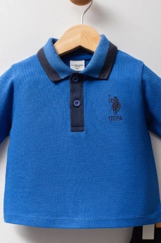 U.s Polo Assn Erkek Bebek Düğmeli Yaka Lastikli Alt 2'Li Takım 1-3 Yaş COBALT