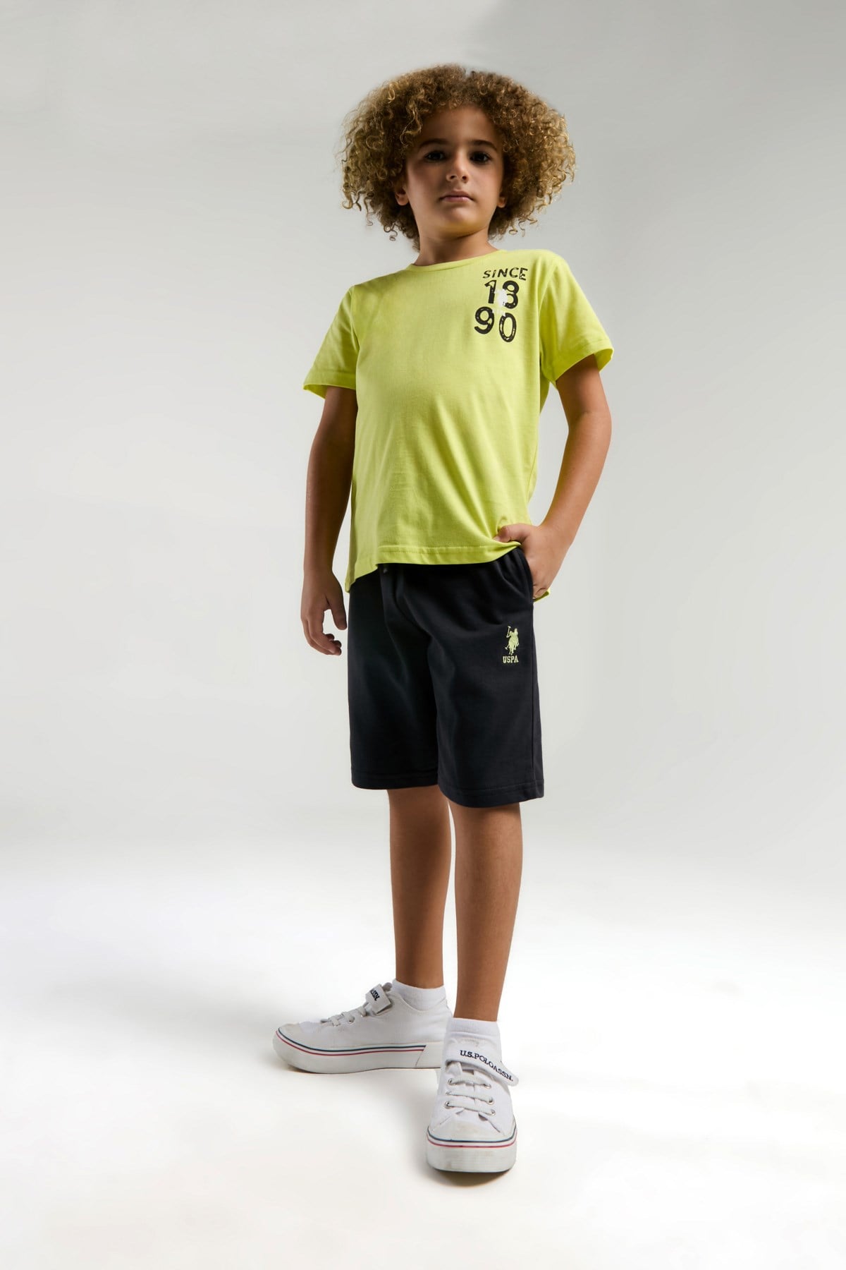U.s Polo Assn Erkek Çocuk Since  Baskı Detaylı Kısa Kollu Tişört 9-15 Yaş FISTIK YEŞİLİ