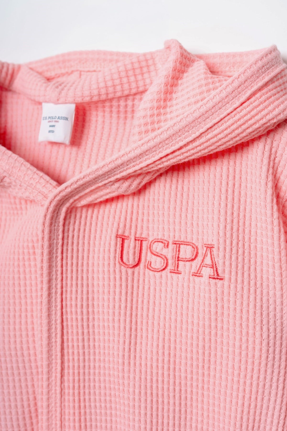 U.s Polo Assn Erkek Bebek Kapüşonlu Bornoz PEMBE