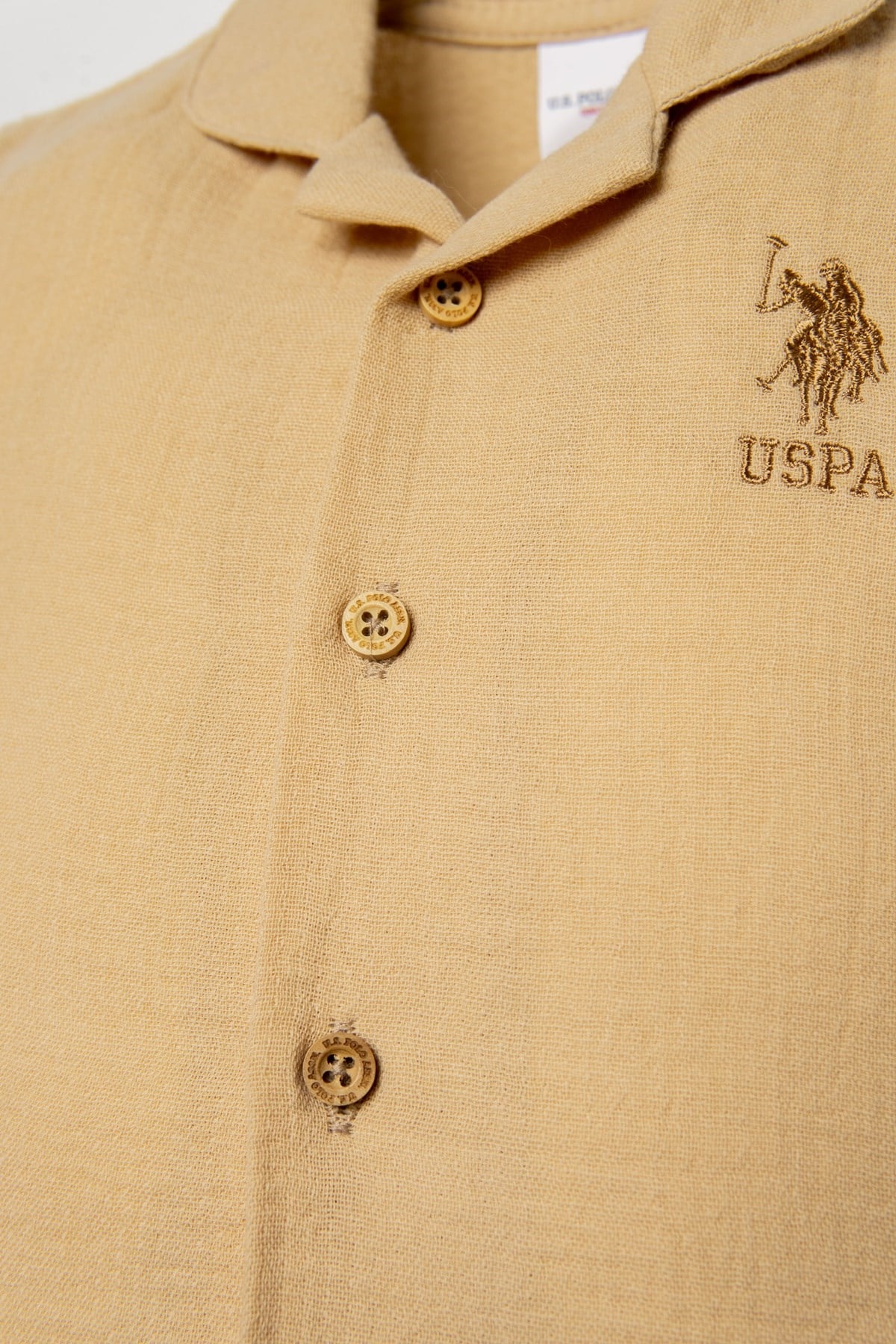 U.s Polo Assn Erkek Bebek Kısa Kollu Arma Detaylı  Pijama Takımı 1-3 Yaş KUM