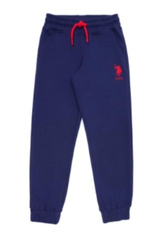 U.s Polo Assn Erkek Çocuk Ayarlanabiilir Bağcık Detaylı Logo Baskılı Pantolon 3-14 Yaş LACİVERT