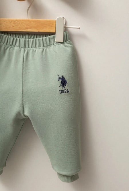 U.s Polo Assn Erkek Bebek Kapüşonlu Baskılı Takım 1-3 Yaş YEŞİL