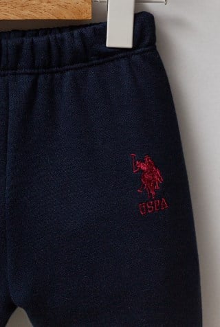 U.s Polo Assn Erkek Bebek Kapüşonlu Fermuarlı Lastikli Bel 3'Lü Takım 6-36 Ay BORDO