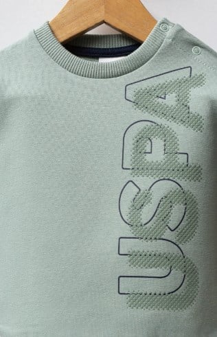 U.s Polo Assn Erkek Bebek Bisiklet Yaka 2'Li Yaka Takım 6-36 Ay YEŞİL