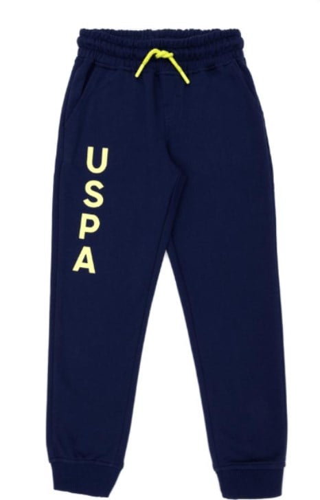 U.s Polo Assn Erkek Çocuk Lastikli Bel Yazı Baskılı Pantolon 3-14 Yaş LACİVERT