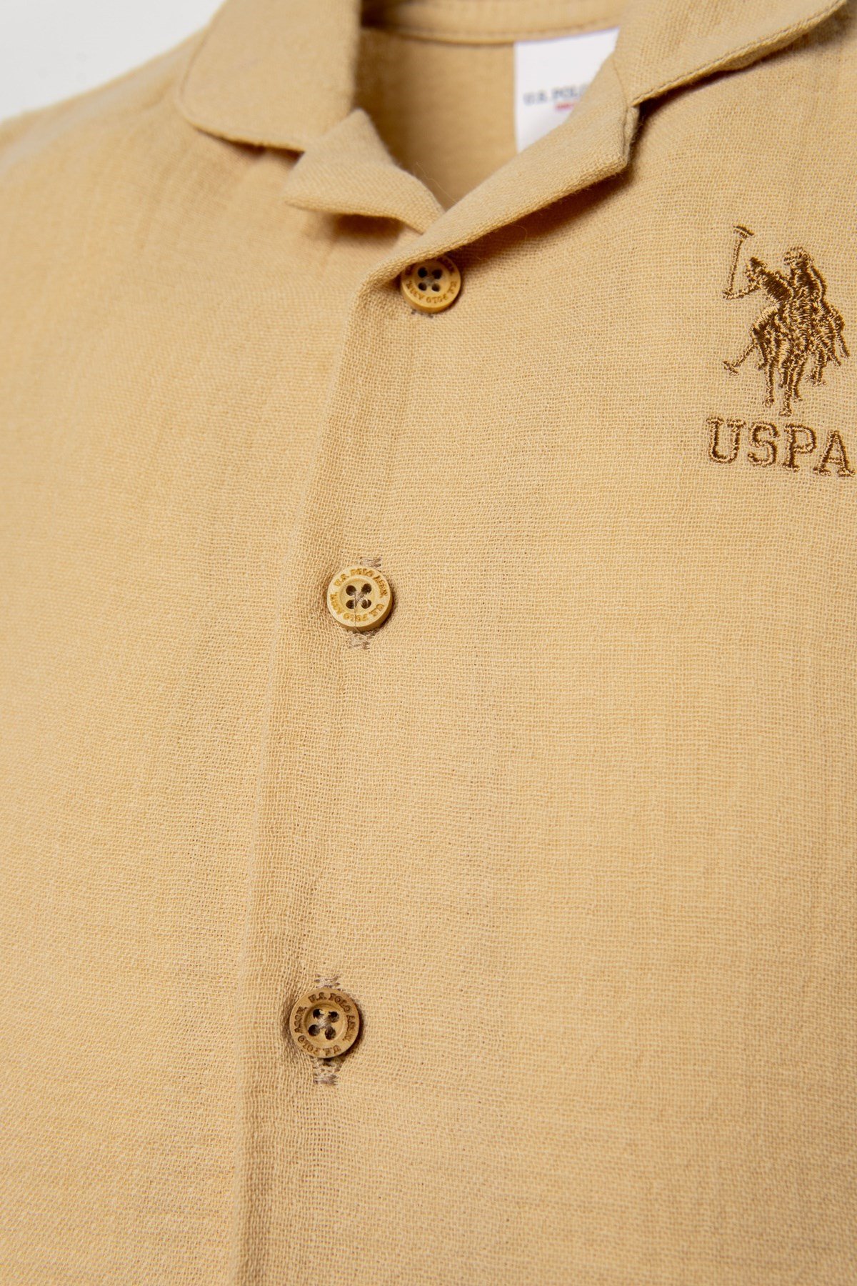 U.s Polo Assn Erkek Bebek Kısa Kollu Arma Detaylı  Pijama Takımı 1-3 Yaş KUM