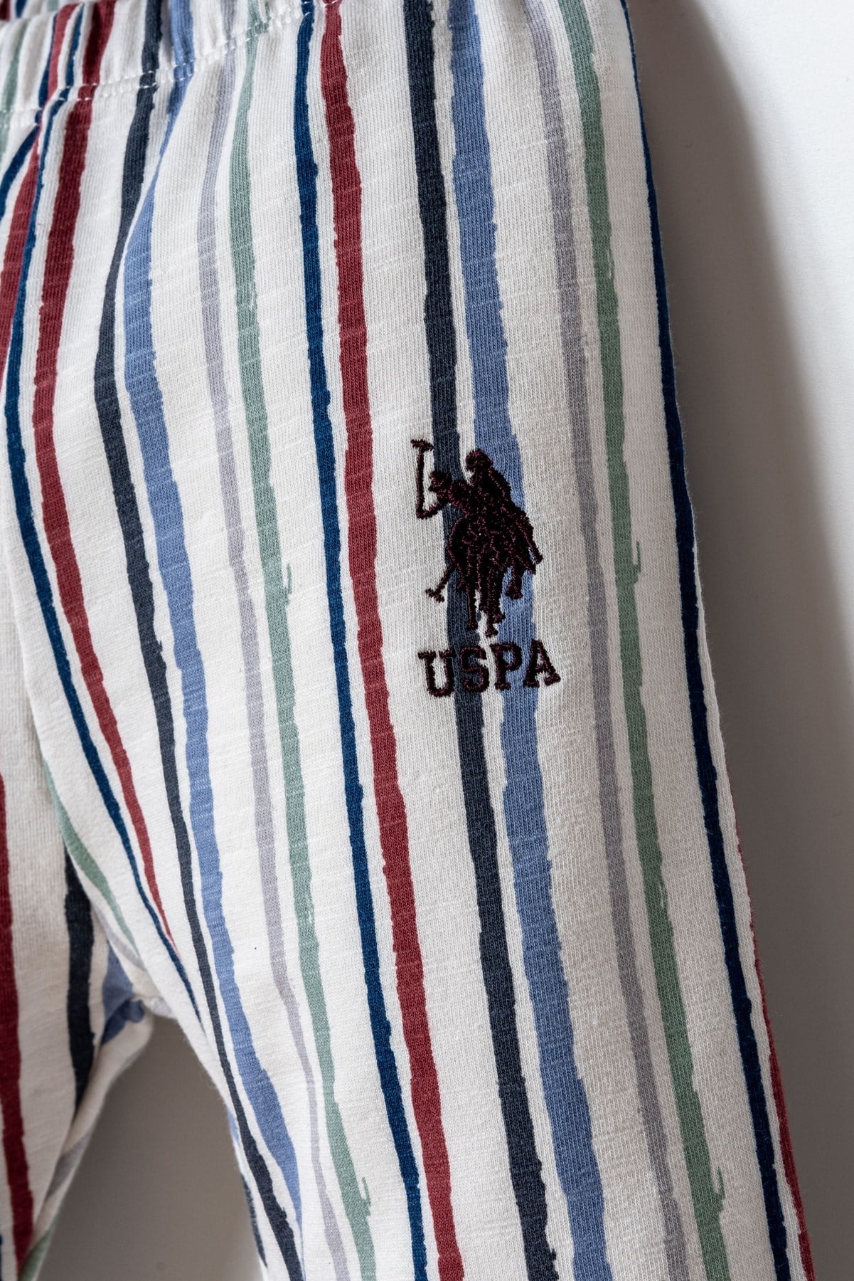 U.S Polo Assn Erkek Bebek Kısa Kollu Yazı Baskılı Takım 1-3 Yaş BORDO