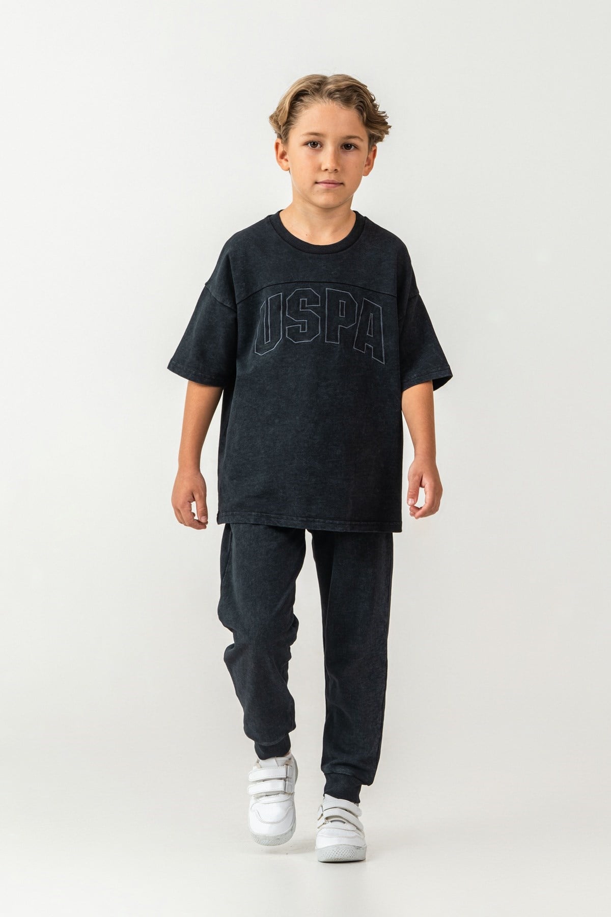 U.s Polo Assn Erkek Çocuk Düz Kısa Kollu Bisiklet Yaka Tişört 9-15 Yaş SİYAH