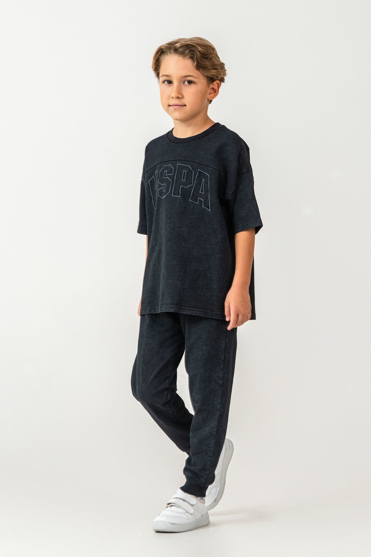 U.s Polo Assn Erkek Çocuk Bisiklet Yaka Paça Lastikli Bermuda Takım 4-8 Yaş SİYAH