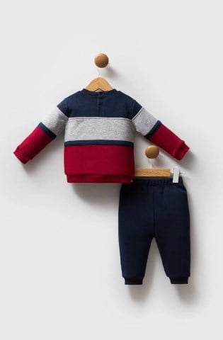 U.s Polo Erkek Bebek Uzun Kollu Üst Ve Lastikli Pantolon 2'li Takım 6-36 Ay LACİVERT
