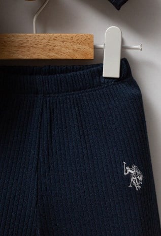 U.s Polo Assn Erkek Bebek Uzun Kollu Cep Detaylı  Logo Baskılı 2'Li Takım 1-3 Yaş LACİVERT