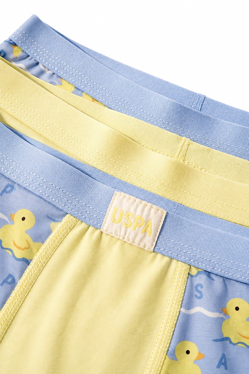 U.s Polo Assn Erkek Çocuk Boxer 3'lü Paket Ördek Desenli Pamuklu Boxer Seti SARI