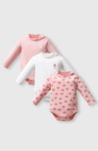 U.S.POLO ASSN KIZ BEBEK 3LÜ BODY SET USB2710