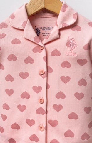 U.S.POLO ASSN KIZ BEBEK GÖMLEK PİJAMA TAKIMI USB2711