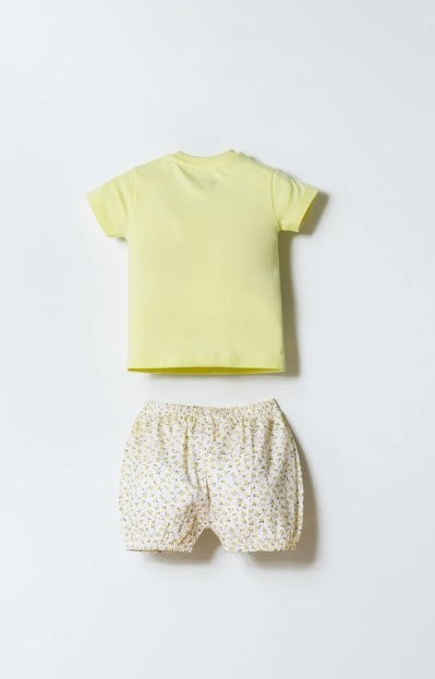 U.S. Polo Assn Kız Bebek Limon Baskı Şort ve Tişört 2'li Takım 6 Ay -5 Yaş SARI